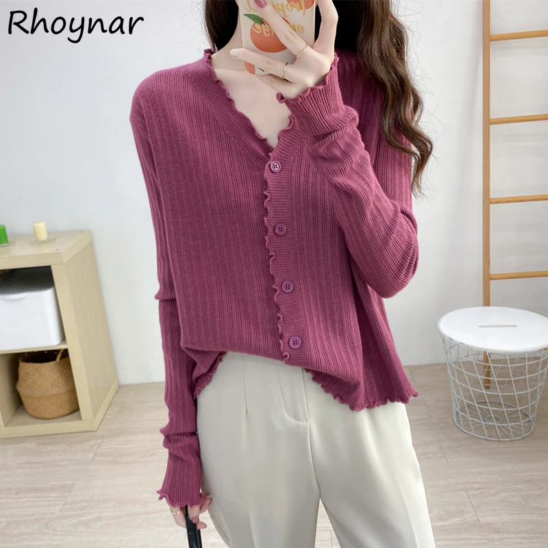 

Long Sleeve T-shirts Women V-neck Single Breasted Knitted Ladies Solid Basic All Match Popular Tops Spring Fashion Leisure Ins