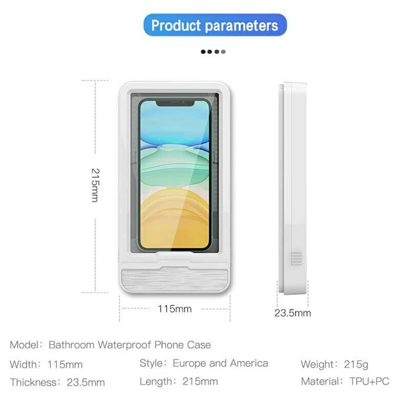

Bathroom Wall Mounted Waterproof Phone Case Universal for Mobile Phone Smartphone I88