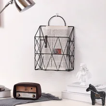 1PC  Rack Net Iron Desk Magazine Newspaper Organizer Holder Nordic Metal Storage Basket Fashion Wall Hanging Storage