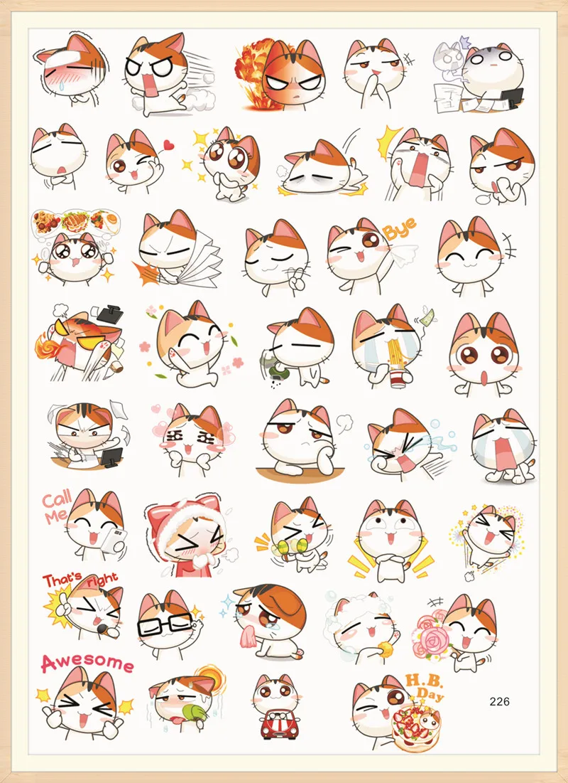 stickers 40pcs cute orange cat sticker for luggage skateboard phone laptop moto bicycle wall guitardiy scrapbooking waterproof free global shipping