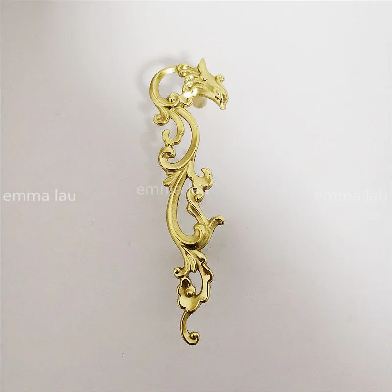 Длинная латунная ручка с двумя отверстиями, ручка для веток, Золотая медь, ящик для спальни дверная ручка для шкафа, винный шкаф, книжный шкаф, ручки для шкафа