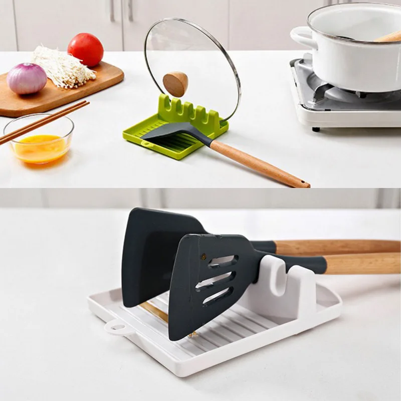 

Kitchen Plastic Spoon Organizer Rest Chopsticks Holder Pad Kitchen Utensil Holders Rack Non-slip Fork Spatula Shelf