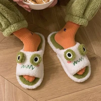 autumn and winter home personality warm plush shoes female ins tide cute cartoon indoor korean cotton slippers