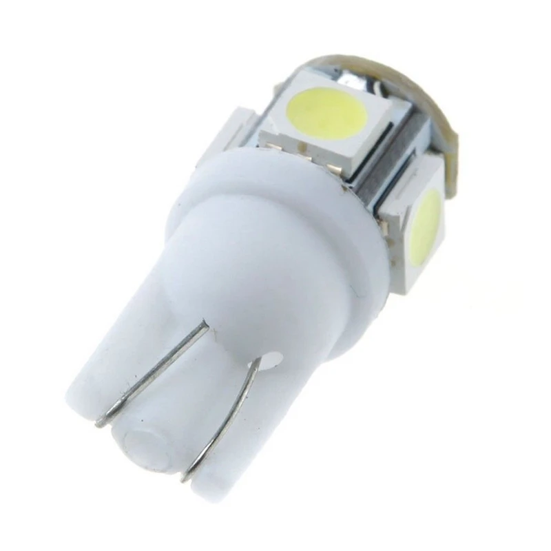 

100PCS T10 White 168 194 501 W5W 5 SMD LED Car Side Wedge Light Lamp Bulb DC 12V
