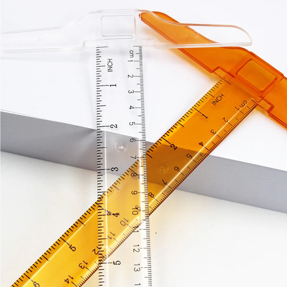 

2PCS 30cm T-Square Double Side Scale T Shape Ruler Measuring Tool for Drafting and General Layout Work - inch/cm (Orange