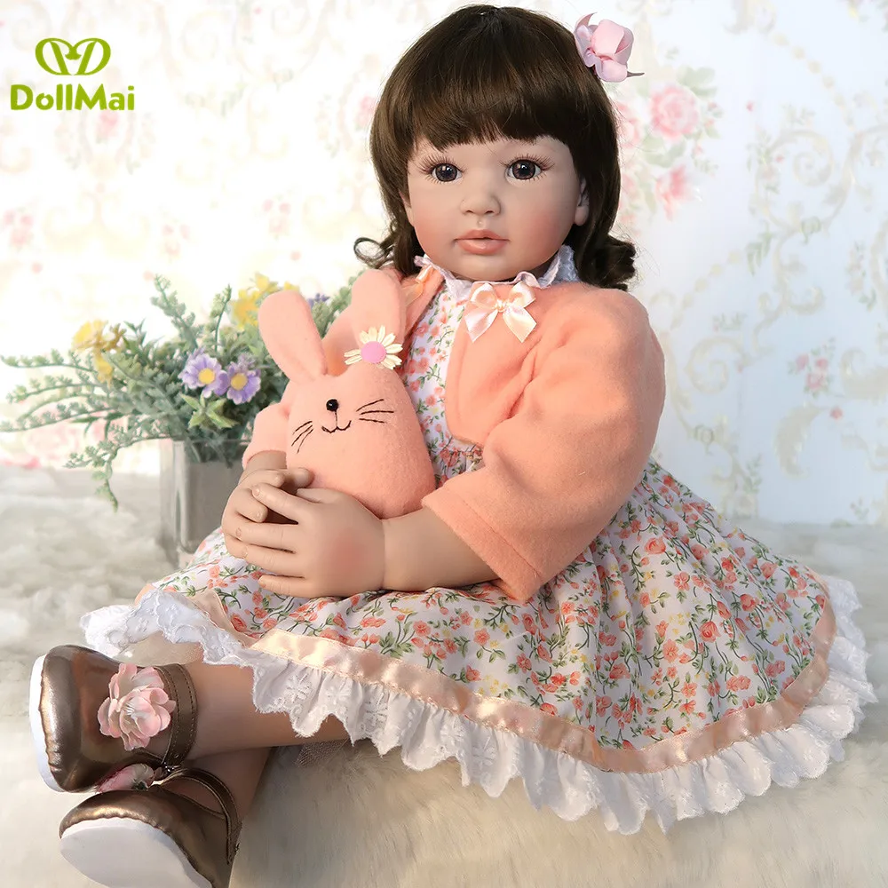 

60cm Silicone Reborn Baby Doll Toy For Girl big size princess Boneca cloth Newborn Babies Toddler Bebe Alive Birthday Gift toy