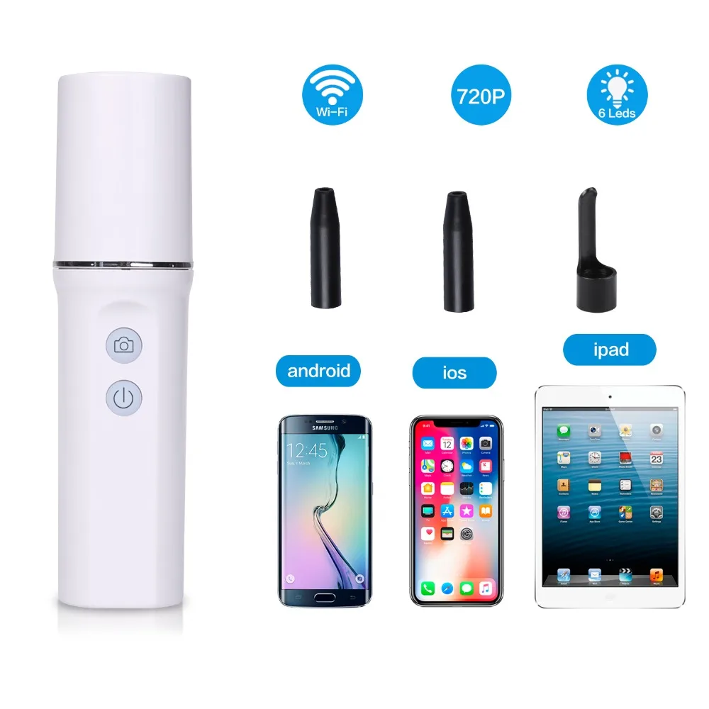 720P HD WiFi Endoscope Mini Ear Endoscope Camera 1.0Mp Wireless Ear Scope Earwax Cleaning Tool For iphone IOS