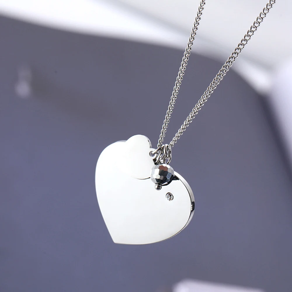Длинные цвета Любовь Сердце из нержавеющей стали подвески ожерелья для женщин