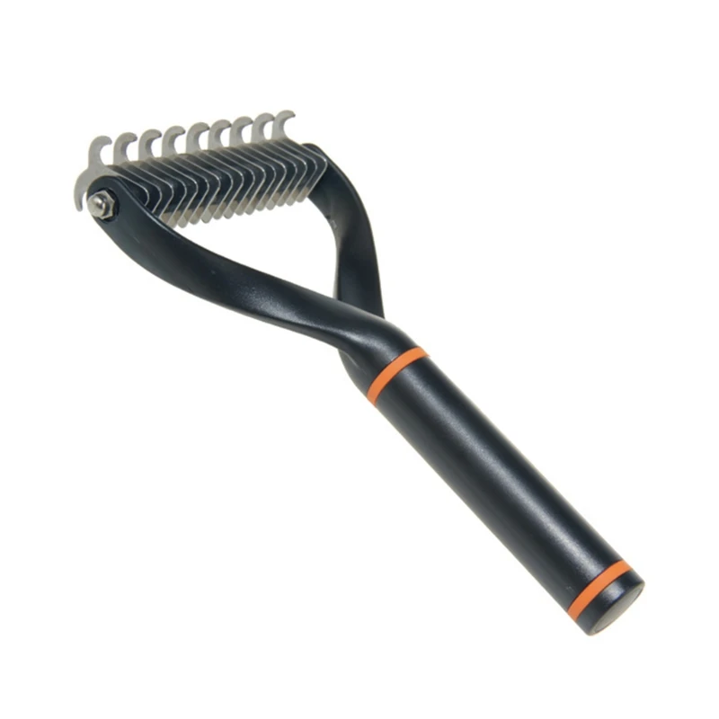 Pet Grooming Brush Double Sided Shedding and Dematting Undercoat Rake Comb for Short Long Haired Dogs &amp Cats 11/17-Tooth | Дом и сад