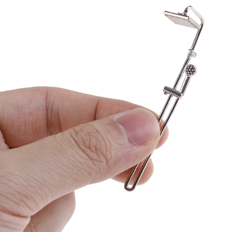 

Alloy Bathroom Bath Shower Dollhouse Miniature Mini Bathroom Bath Shower Model Pretend Toy for Doll Houses Accessories