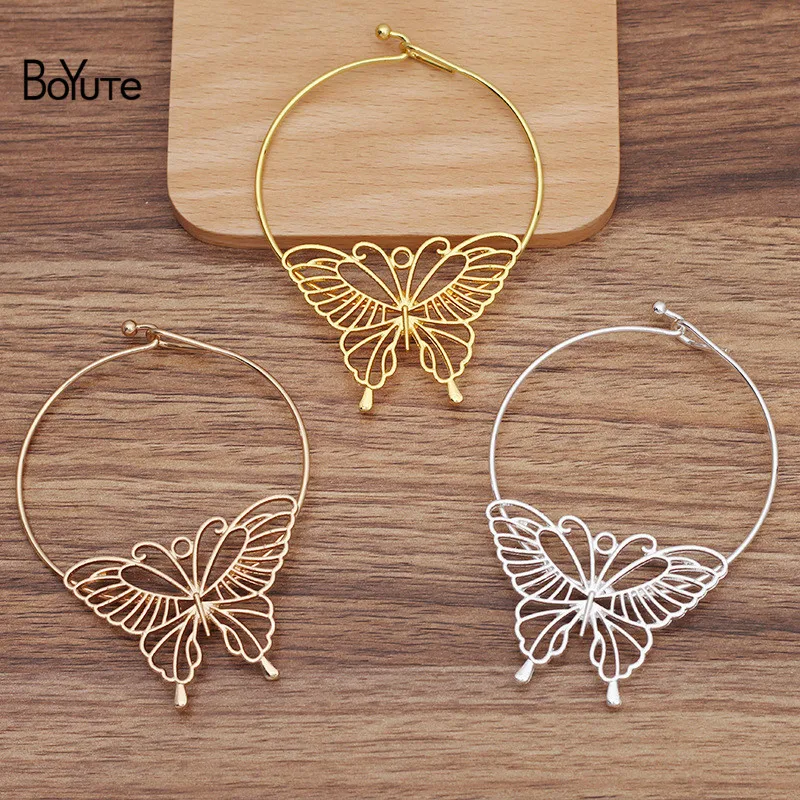 

BoYuTe (5 шт./лот) 52*37 мм сплав Бабочка сварочный 64*1,4 мм латунный браслет Diy ювелирные изделия аксессуары материалы