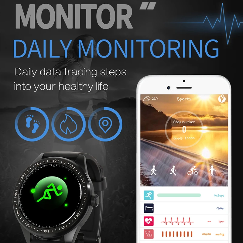 ЛМС E1 Бизнес Мужские Bluetooth напоминание о вызове Smart Watch длительный режим ожидания