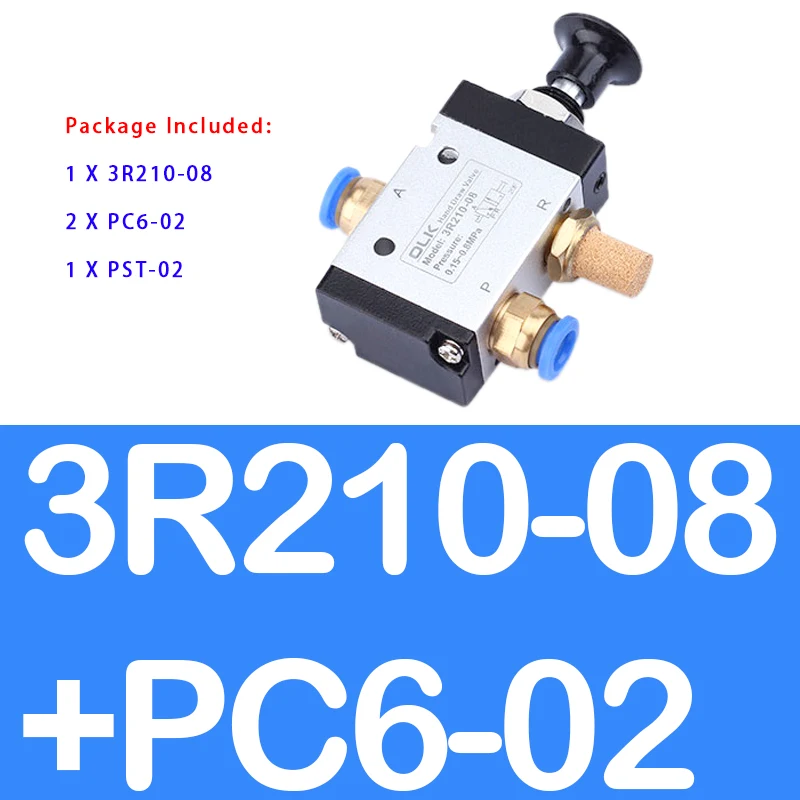 

3-портовые воздушные ручные клапаны 3R210-08 1/4 дюйма, 2 положения, пневматический регулирующий клапан