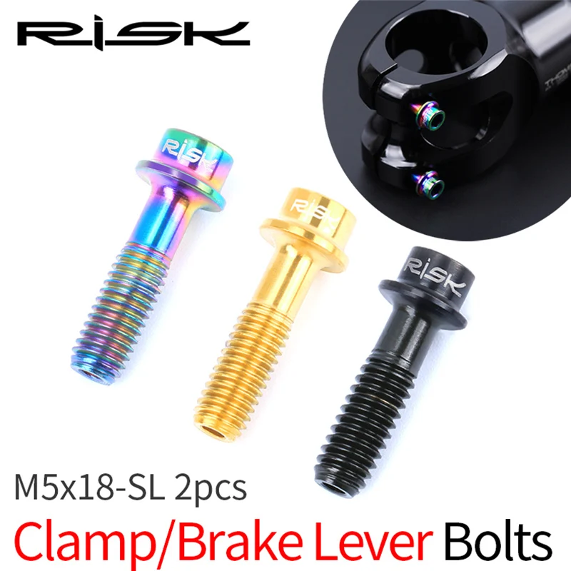 Risk 2 шт. M5 * 18 мм из титанового сплава полые велосипедные тормозные Болты MTB