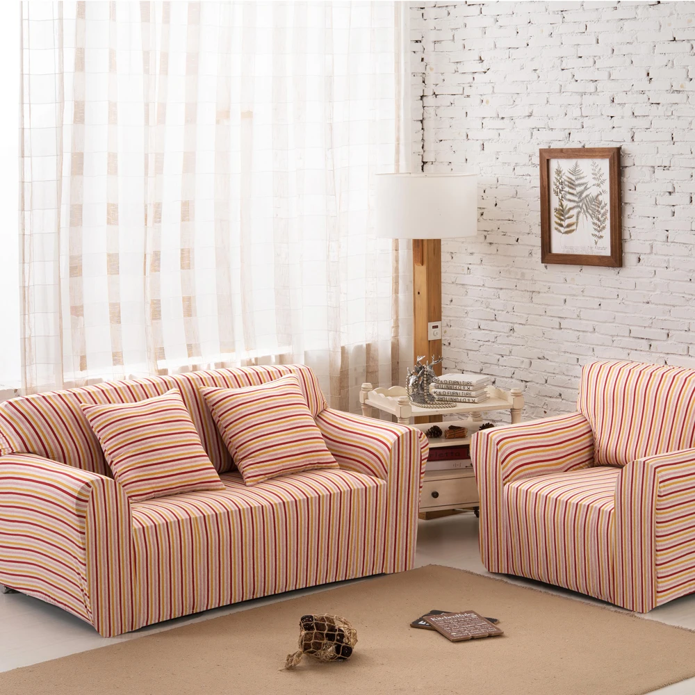 Полоса slipcovers диван крышка плотно Обёрточная бумага все включено секционные