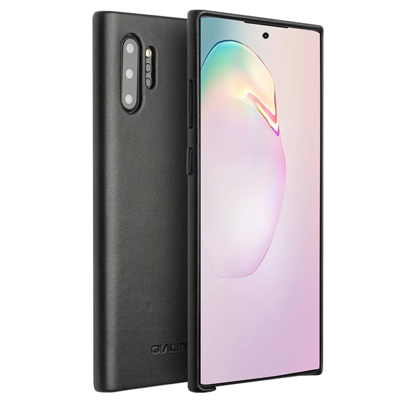 QIALINO, сумка из натуральной кожи, чехол для телефона samsung note10+ S10+ Plus, модная Роскошная задняя крышка для samsung S10 6,1/6,5 Дюймов - Цвет: Black
