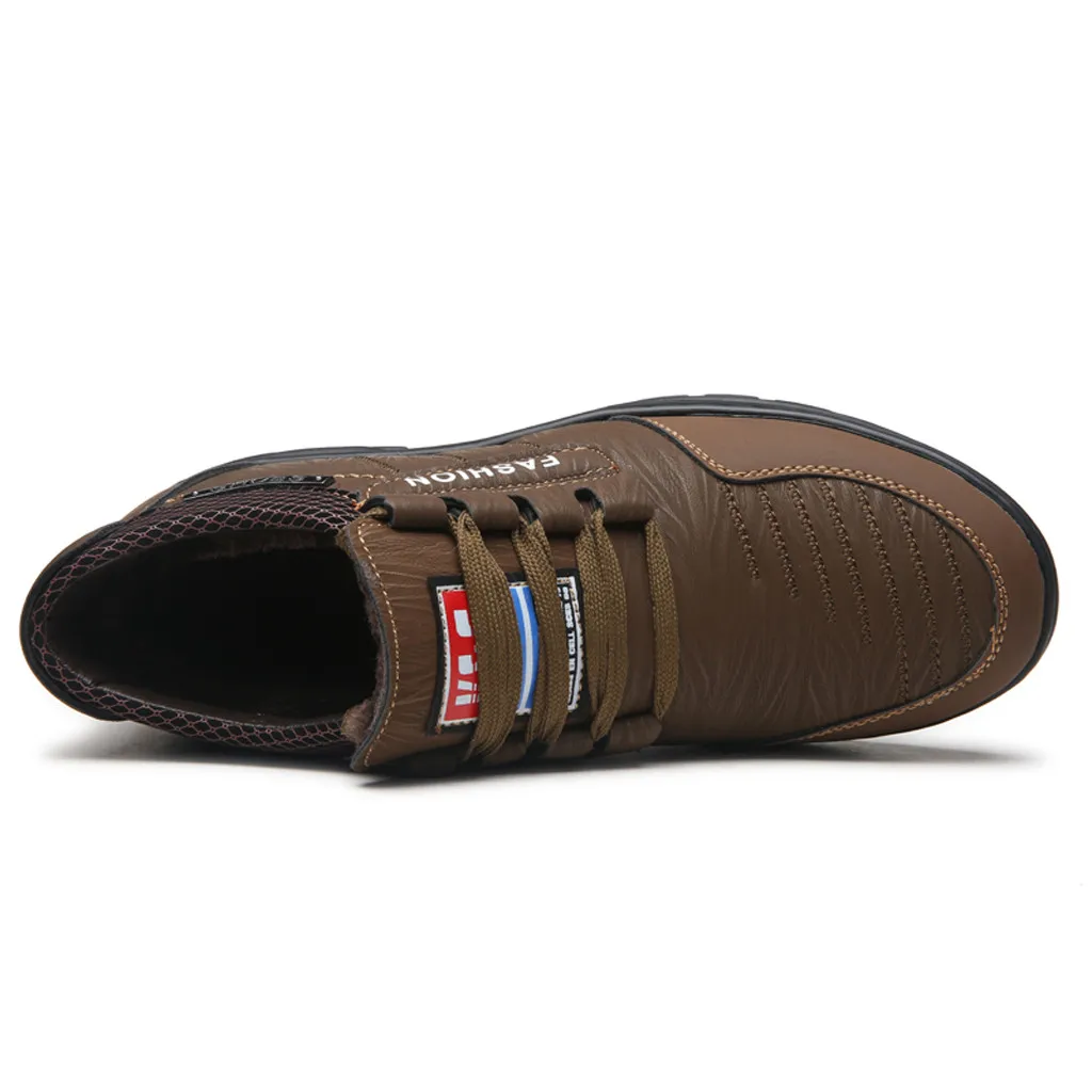 Мужская повседневная обувь; модная зимняя обувь; zapatillas hombre; теплая зимняя обувь из хлопка; обувь с мягкими вставками для папы; нескользящая обувь на высоком каблуке со шнуровкой