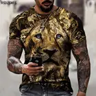 Модная мужская рубашка с рисунком головы тигра, летняя мужская забавная футболка с короткими рукавами в уличном стиле Харадзюку
