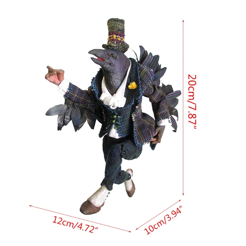 

Dancing Statue Crow Doll Ornament Crow Garden Decor Statues for Yard and Garden Indoor Outdoor Decoration Sculpture