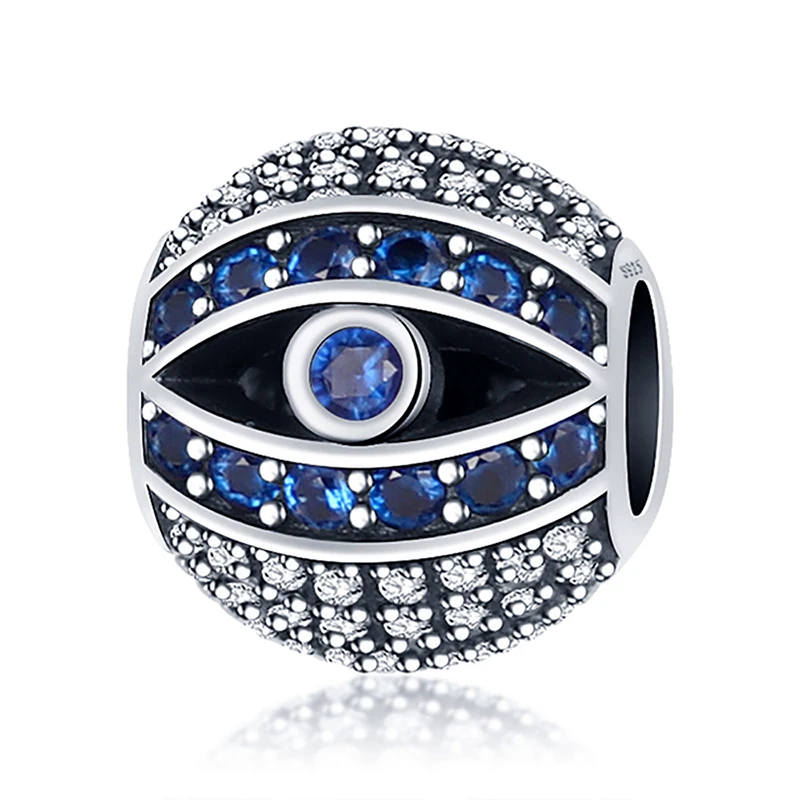 

Genuine 925 Sterling Silver Charm Evil Eye Beads fit Original Pandora Bracelet Fine Silver Jewelry Making DIY Gift