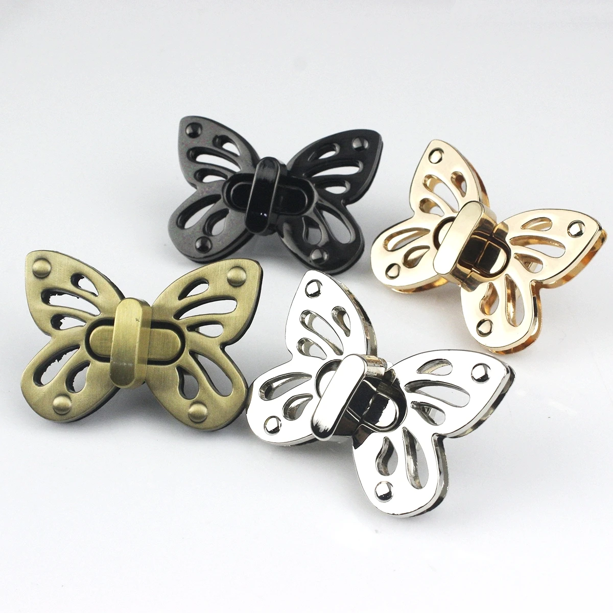 1 шт. металлическая бабочка сумка замок с поворотным замком застежкой кожаные