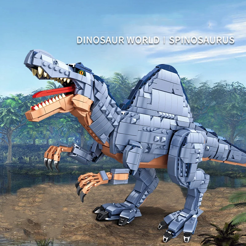 

Creative Idea Jurassic Dinosaur Spinosaurus Model Bricks Compatible 75936 MOC T.rexied Building Blocks Toys for Kids Gifts