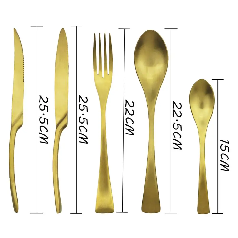 

24pcs Black Cutlery Set 18/10 Stainless Steel Dinnerware Set Knife Fork Spoon Dinner Set Kitchen Tableware Set Party Accessories