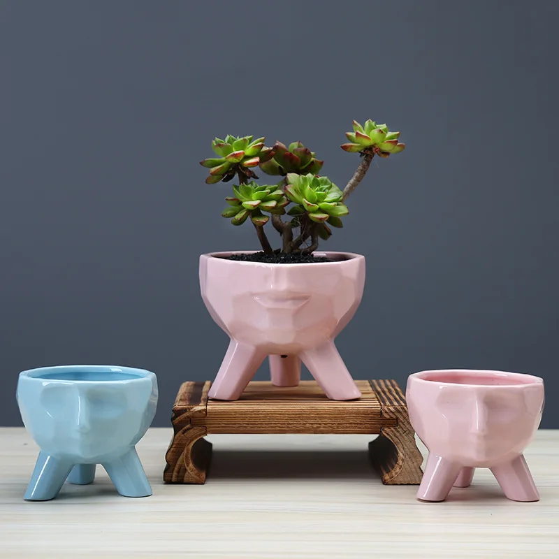 Креативный дизайн плантатор искусство люди лицо ваза нордическая Керамическая