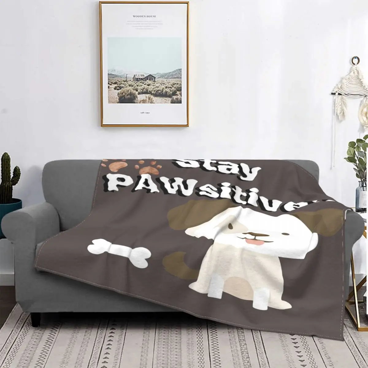 

Stay Pawsitive-Manta a cuadros para cama, toalla de lino para playa, пикник, toalla de playa de lujo, 2 единицы