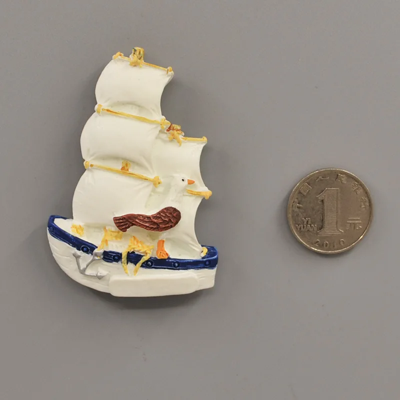 Boat Магнит на холодильник, сувенир, Средиземноморский стиль, магниты, декор для холодильников, магнитная наклейка, украшение дома, доска объявлений, магнит - Цвет: Boat