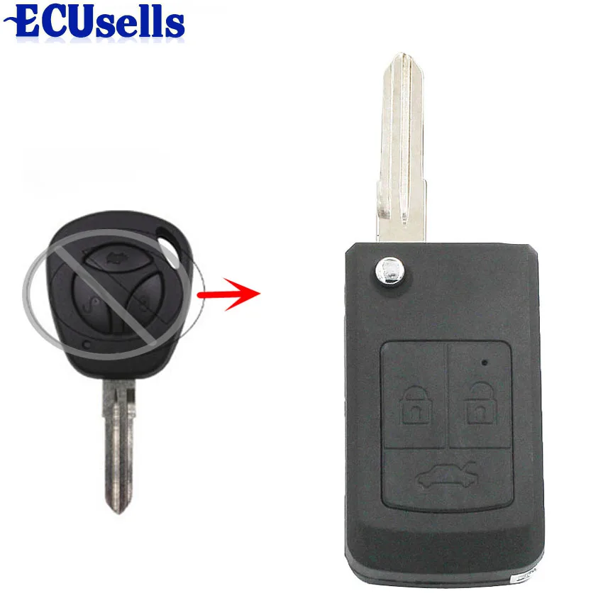 3 кнопки изменить переключатель Uncut Флип складной дистанционный Брелок чехол для