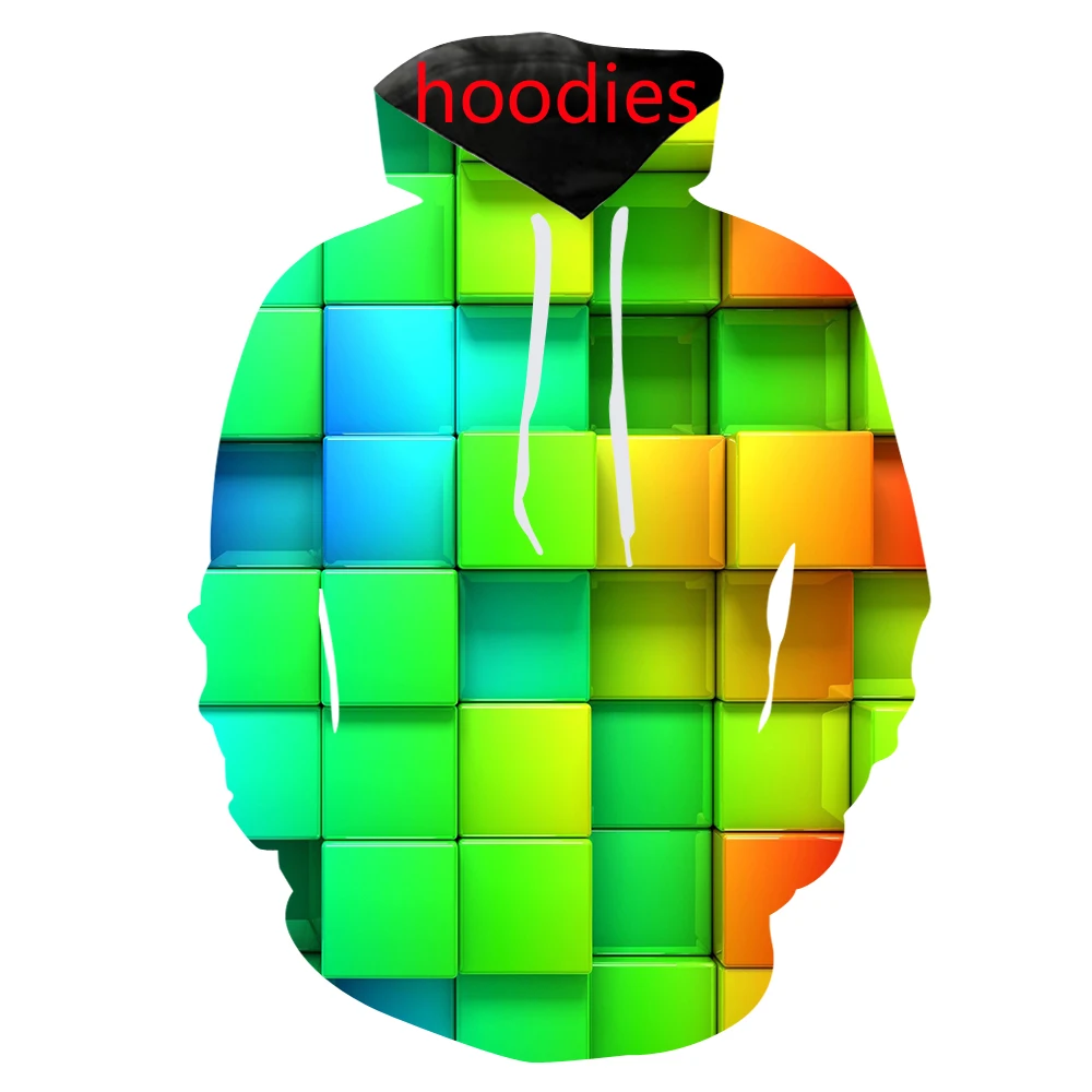 Красочный квадратный жилет с 3d принтом/футболки/толстовки на молнии/Брюки Модный