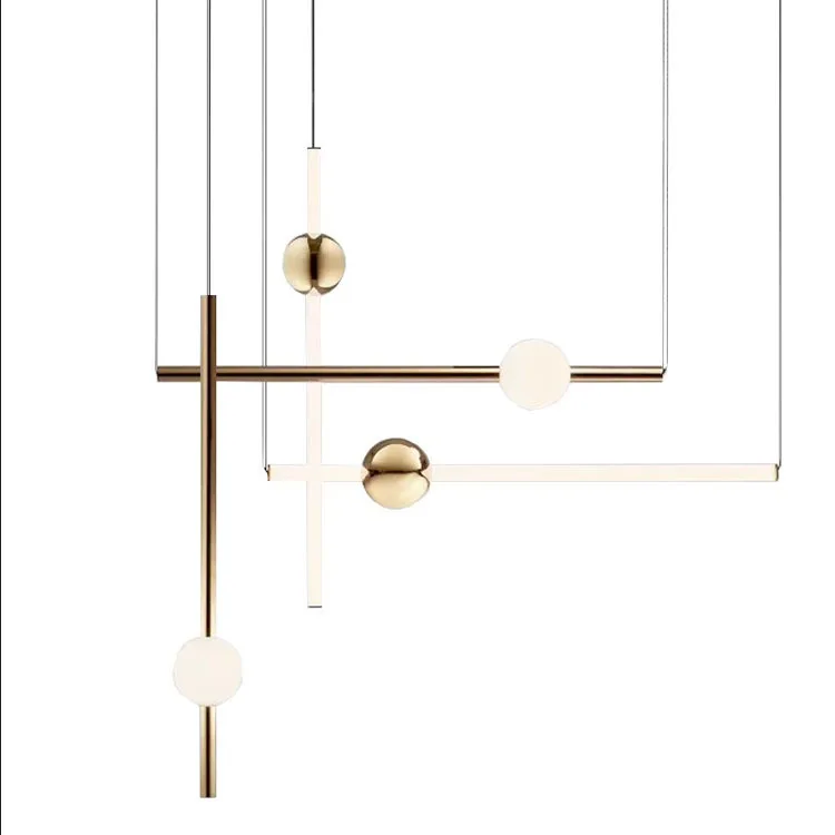 

LED chandeliers Lighting Modern Decor Linear Light Fixture For Shop/Dinning Room/ Bar Designer Suspension Hanging Lamps