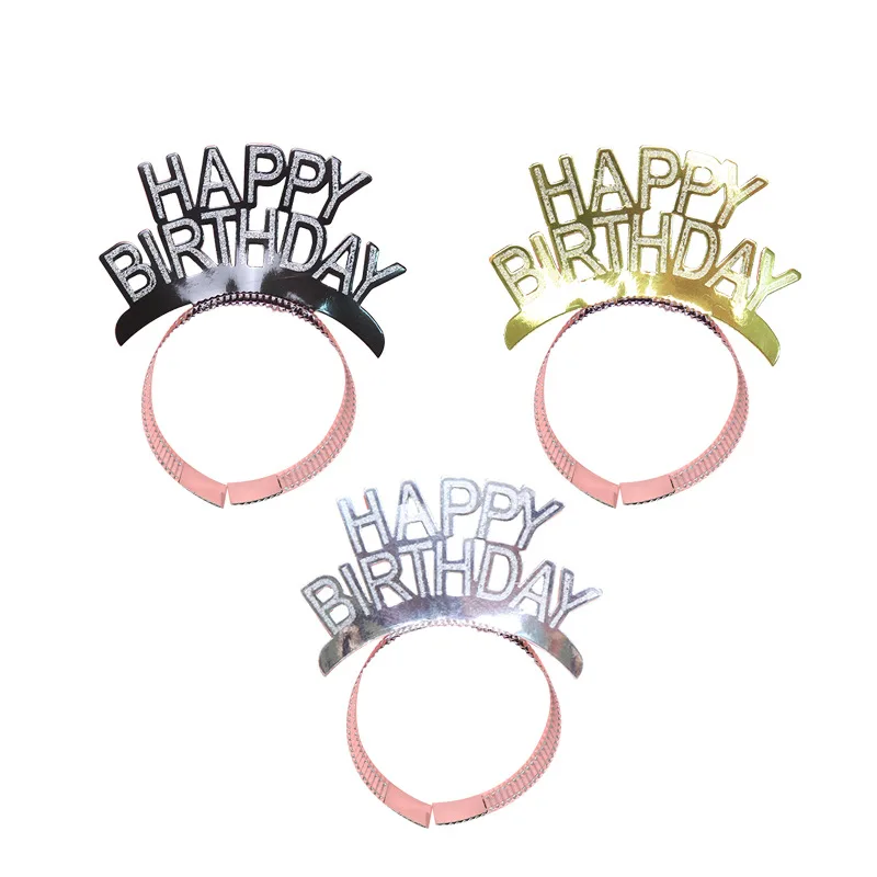 

children head band happy birthday letter bronzing birthday hat adult birthday party hat creative atmosphere dress up headband
