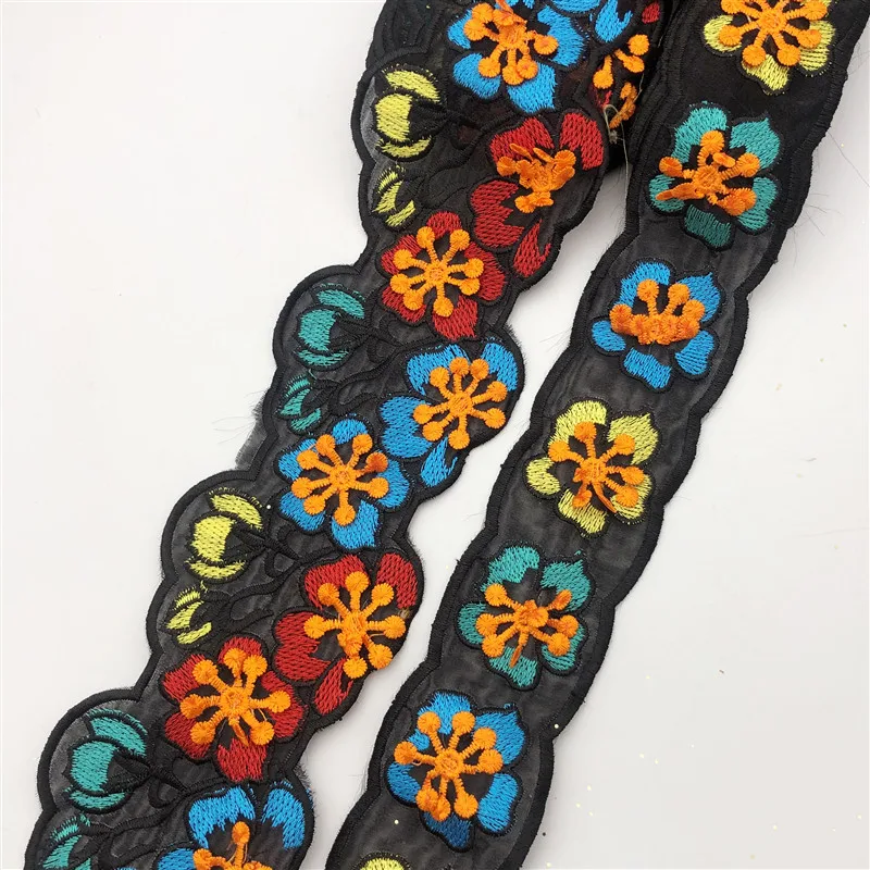 5 ярдов каждый 3D Цветочный Тюль кружевная отделка Лента тканевая Цветочная