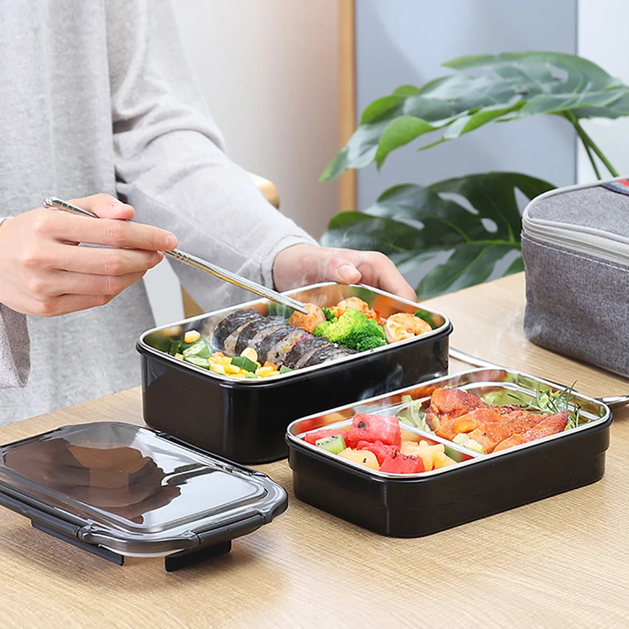 Ланч бокс из нержавеющей стали ONEUP 304 для детей новый двухслойный бэнто студентов