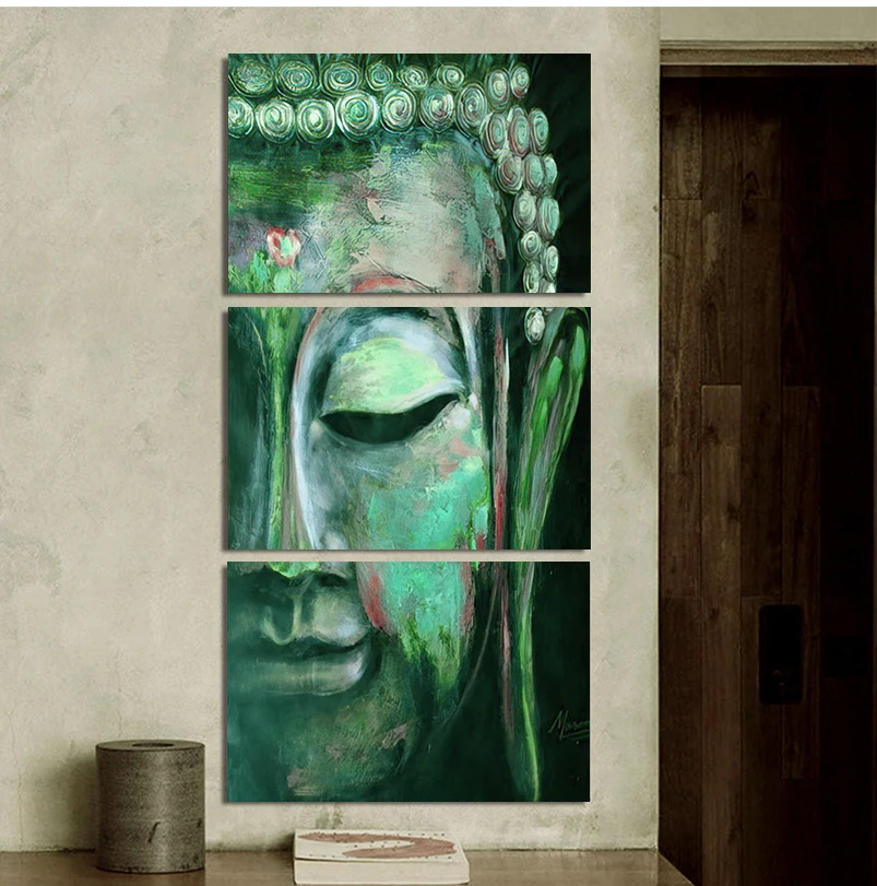 Современные настенные картины с абстрактным изображением Будды HD Печатный 3 шт.