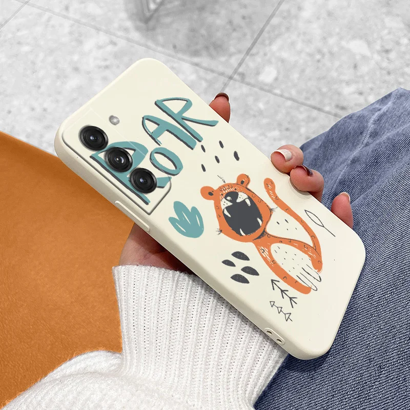 

Orange Cat Case For Samsung Galaxy S21 S22 S20 FE S10 S9 Ultra Plus S10e Note 20 ultra 10 9 Plus Liquid Silicone Phone Cover