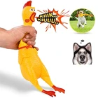 Жевательная игрушка для собак, кричащая курица, очень прочная и забавная, желтая, Резиновая, питомцы игрушечные собаки