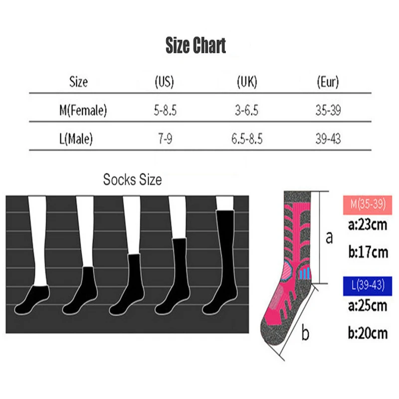 Outdoor Sport Socks Winter Long Tube Slip Snowboarding Ski Hiking Unisex Warm Thicker Cycling Climbing Socks| |