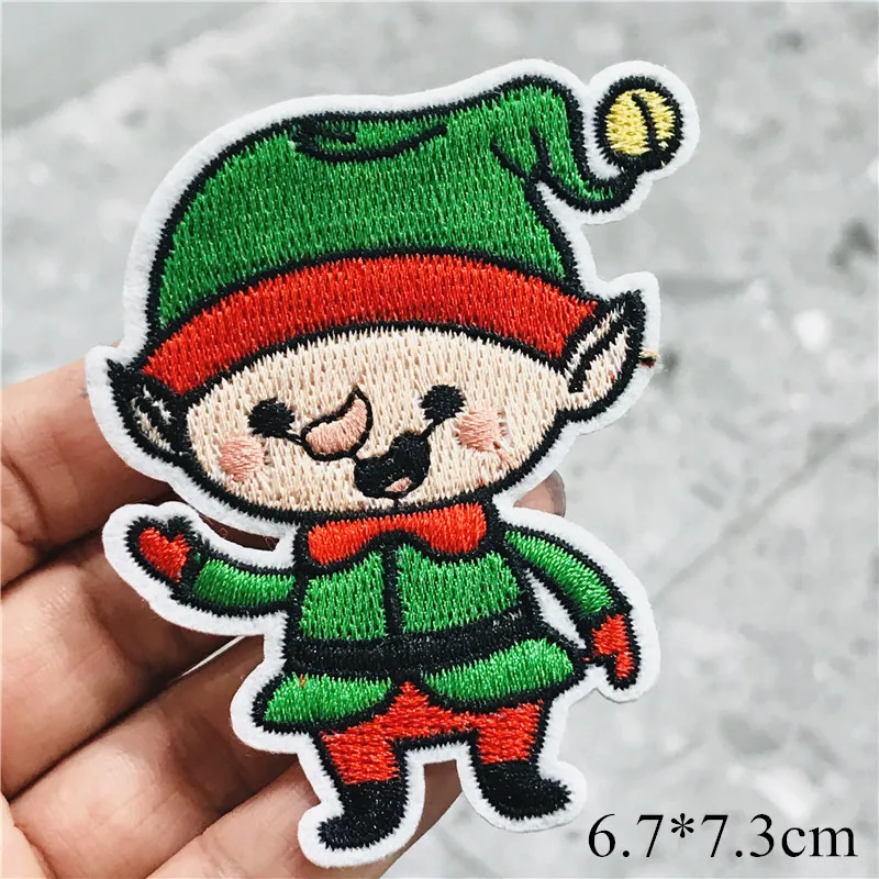 1 шт. Рождественские лоси снеговик вышивка нашивки ПРИШИТАЯ аппликация значок