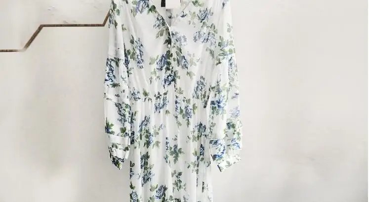 Женское тонкое длинное платье с цветочным принтом новые весенне-летние