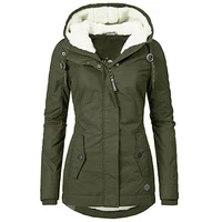 jacket women winter parkas coat thick hooded cotton women warm coat female windproof outerwear zipper pocket drawstring overcoat