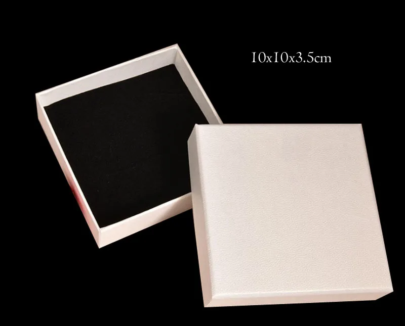 10x10x3.5cm Индивидуальный логотип) белая бумажная шкатулка для ювелирных изделий Кольцо для серьги ожерелье браслет часы Подарочная коробка-дисплей Holde Дисплей Чехол - Цвет: 10x10x3.5cm