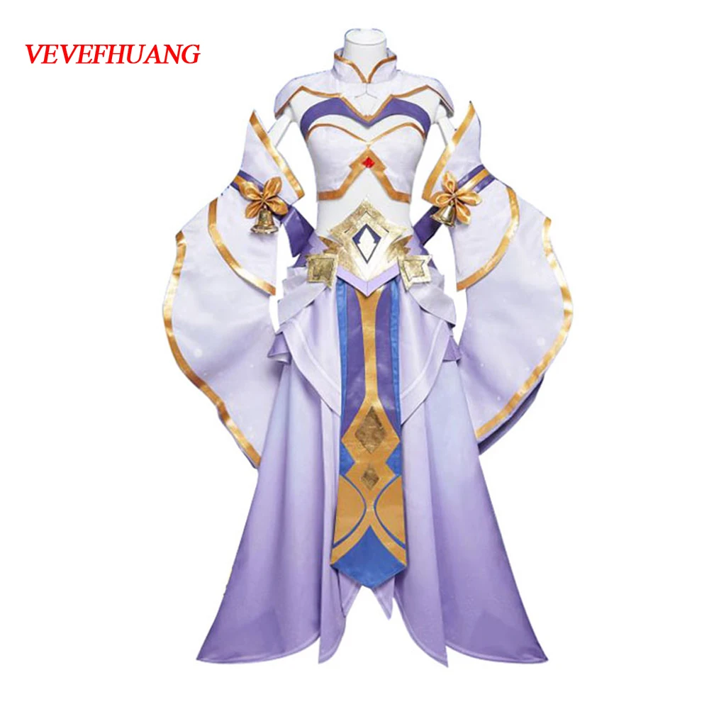 VEVEFHUANG популярная игра King of Glory Косплэй костюм Луна Zixia Фея древности топ + платье