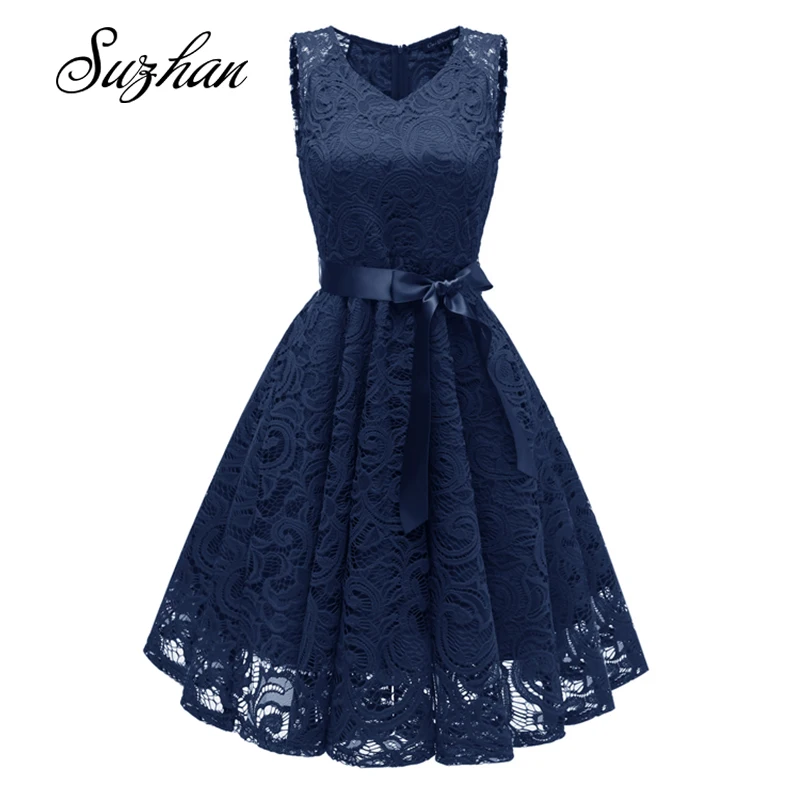 Suzhan элегантные кружевные платья с v-образным вырезом женское винтажное платье