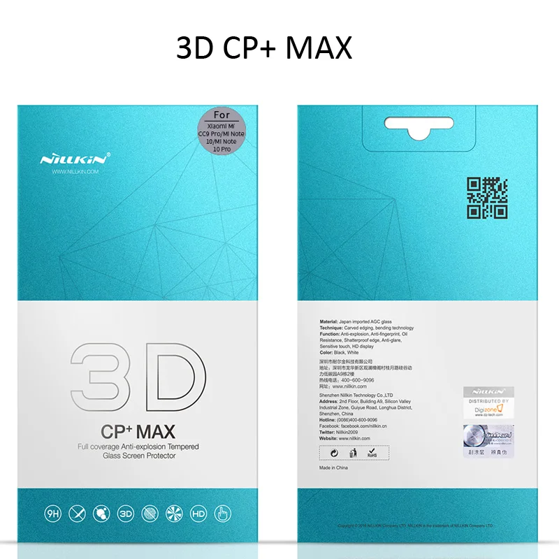 Nillkin 3D DS CP+ Max закаленное стекло для Xiaomi Mi Note 10 Note10 Pro изогнутый защитный олеофобный CC9 Pro