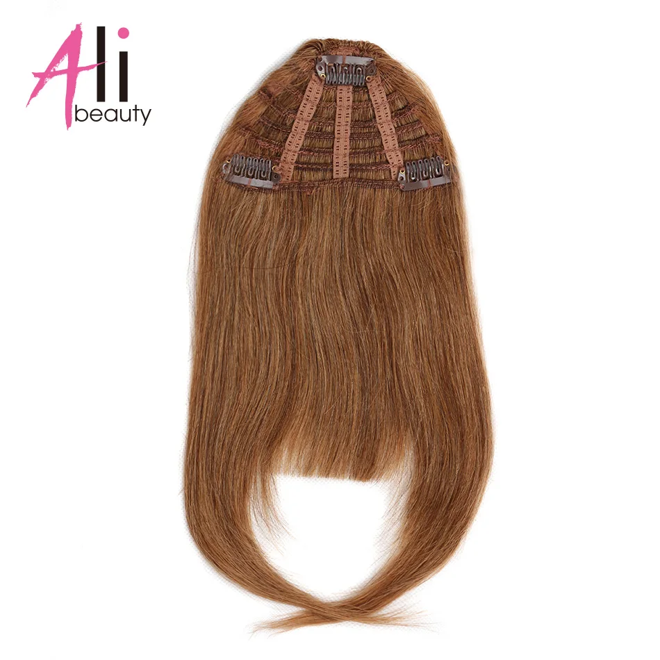 Ali-beauty, человеческие волосы, челка, бахрома, заколки в машинном изготовлении, волосы remy для наращивания, 10 цветов - Цвет: #8