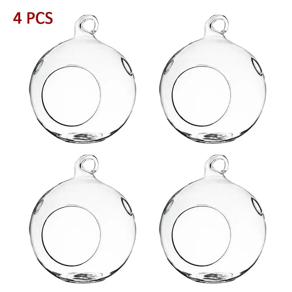 Candle Holder Dia.6CM Round Wedding Romantic Tea Light Succulent Style Globe Shape Glass Vase Home Decors Clear |