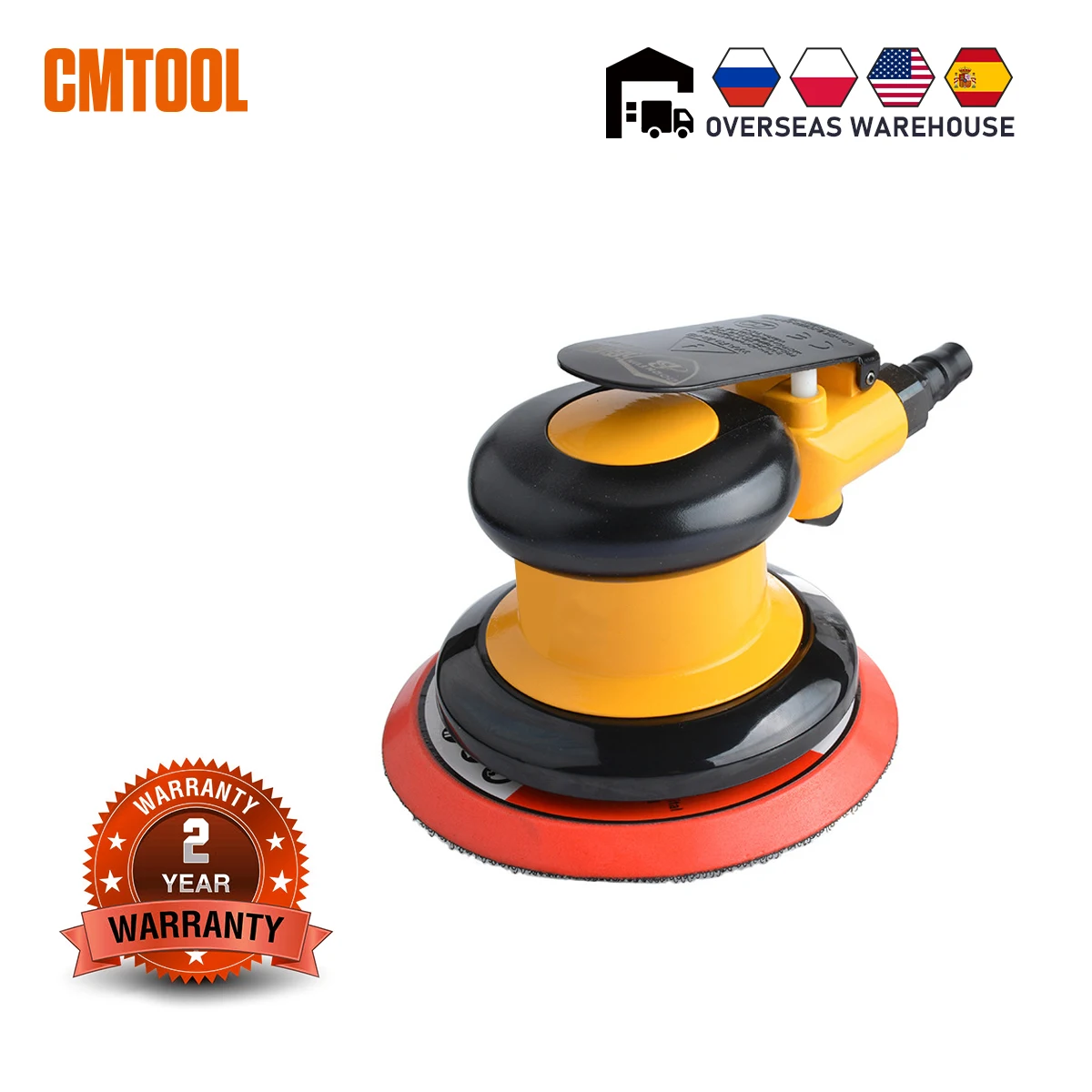 

CMTOOL 5-inch Disc Pneumatic Polisher 125mm Pneumatic Sand Mill Swing Pneumatic Sandpaper Grinding Machine Sander Polishing Tool